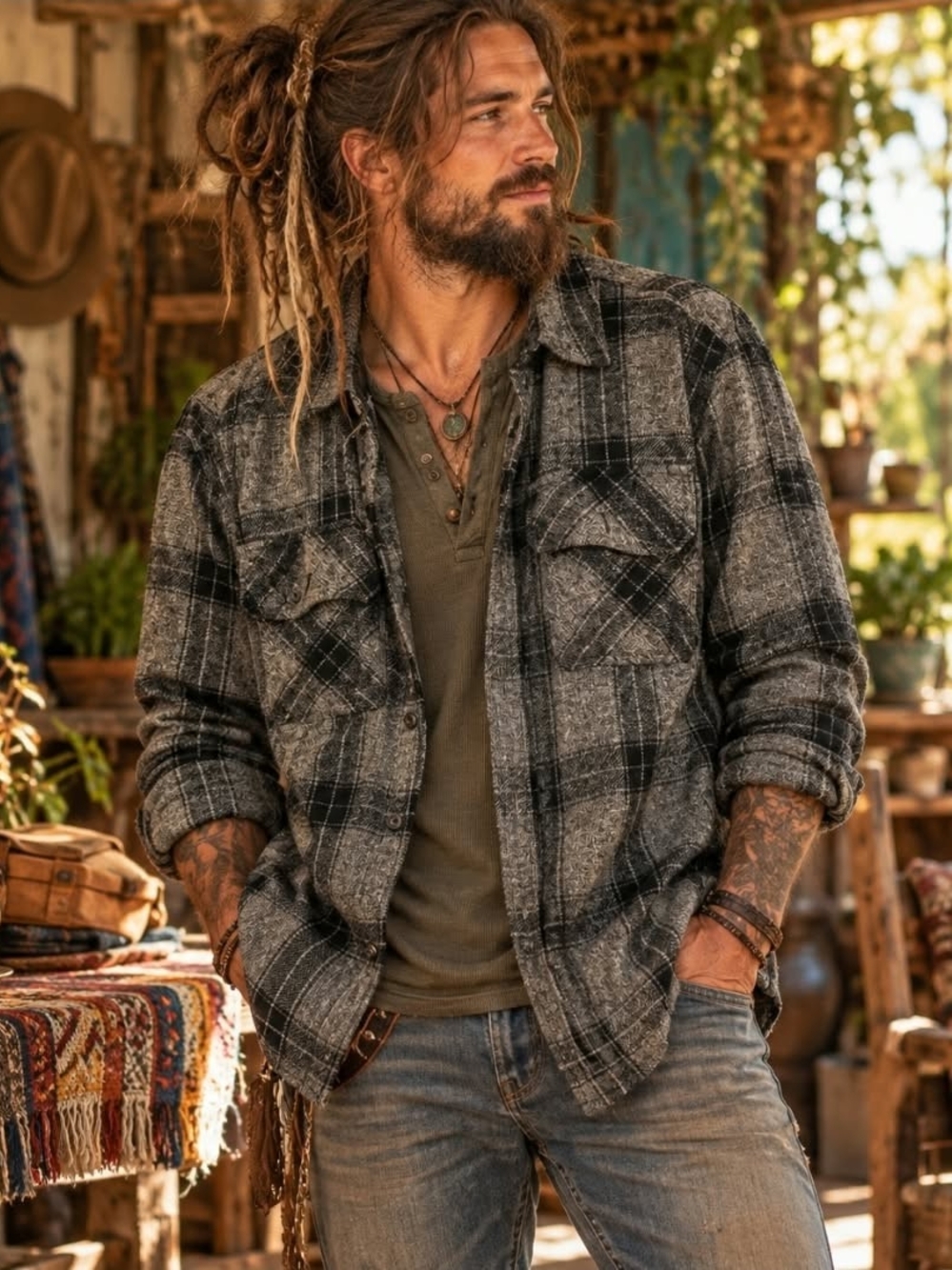 Colorado Clothing XXL Plaid Shirt Jacket Gray Black Workwear Grunge Gorpcore